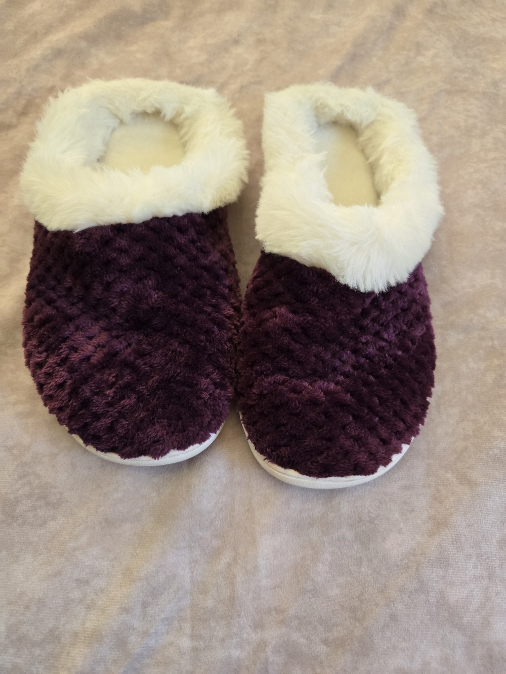 Charter Club Cozy Faux-Fur Lined Slipper Clogs - Plum and Cream